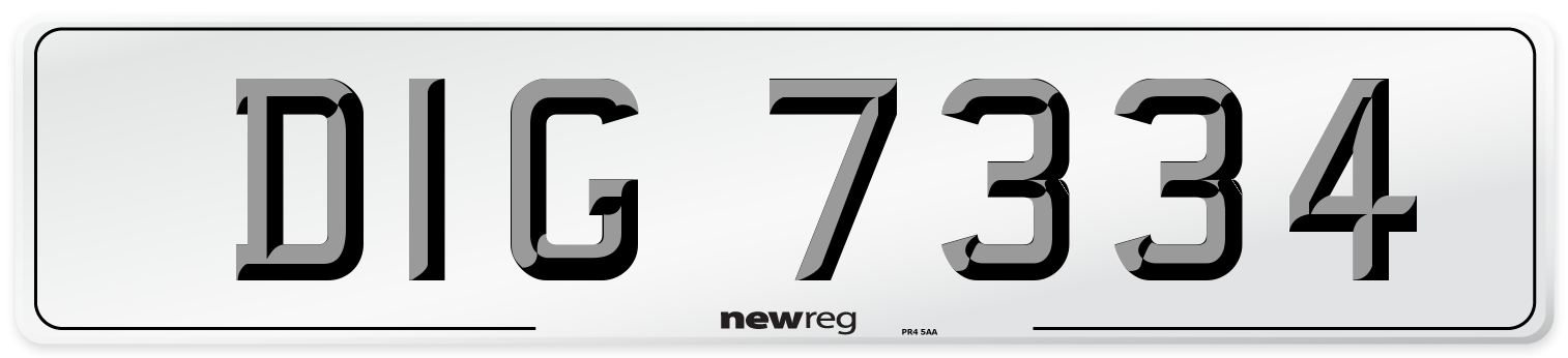 DIG 7334 Front Number Plate