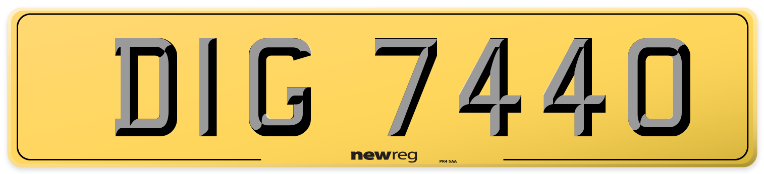 DIG 7440 Rear Number Plate