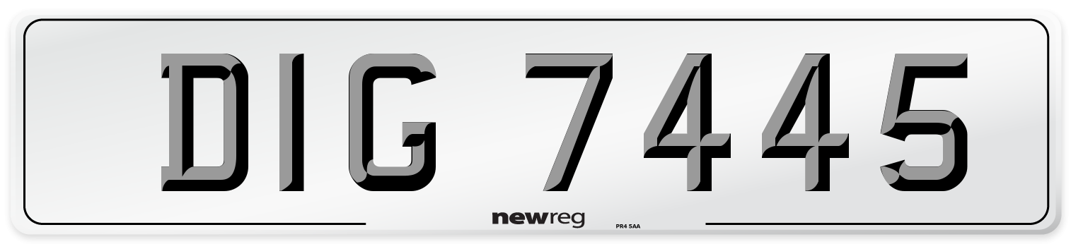 DIG 7445 Front Number Plate