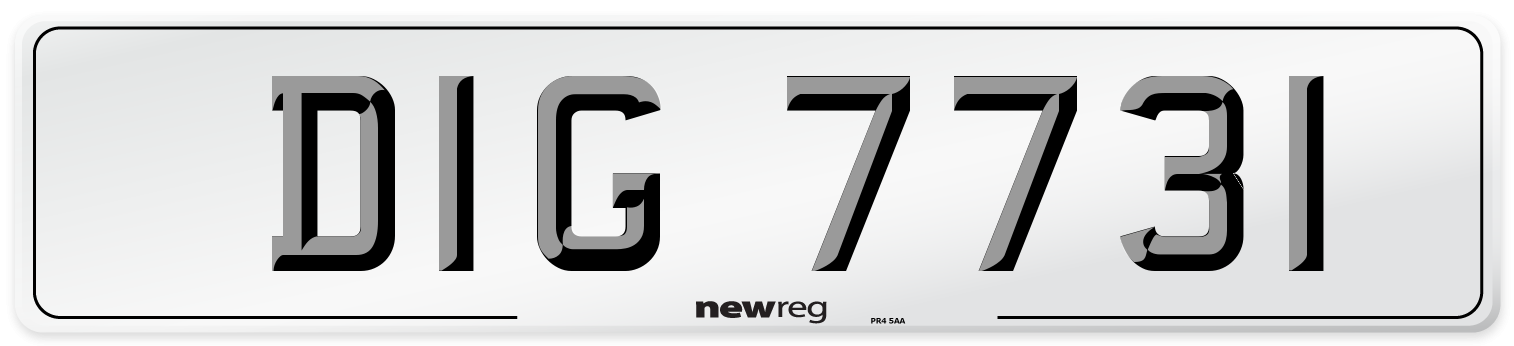DIG 7731 Front Number Plate