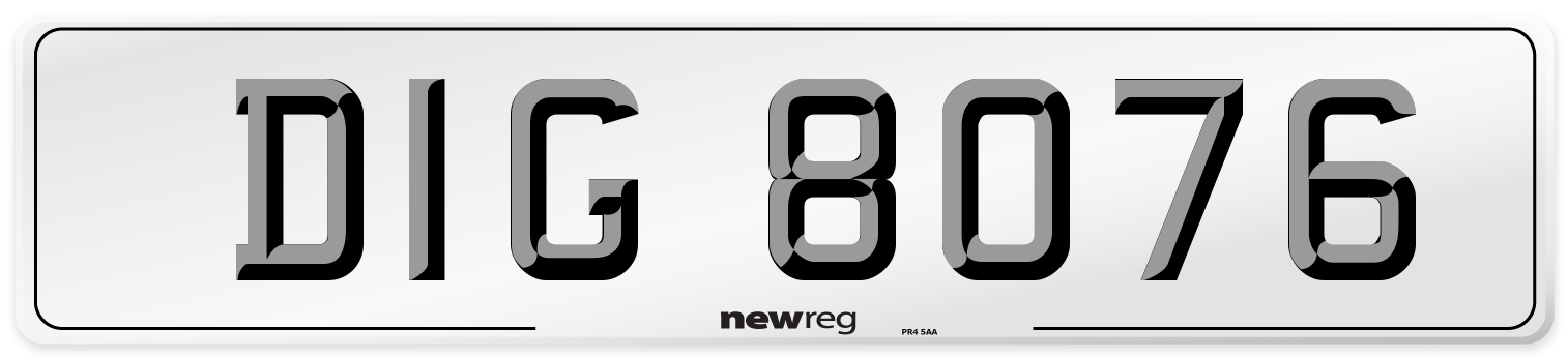 DIG 8076 Front Number Plate