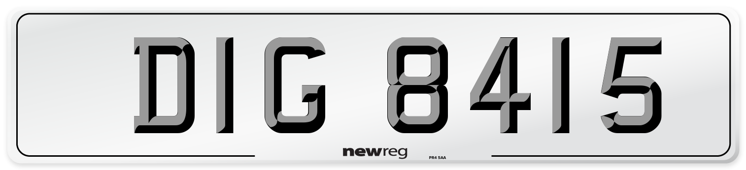 DIG 8415 Front Number Plate