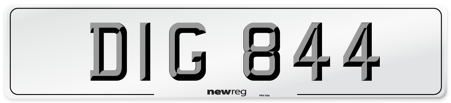 DIG 844 Front Number Plate