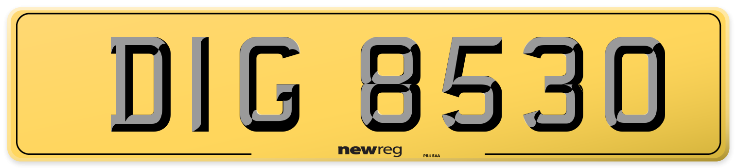 DIG 8530 Rear Number Plate