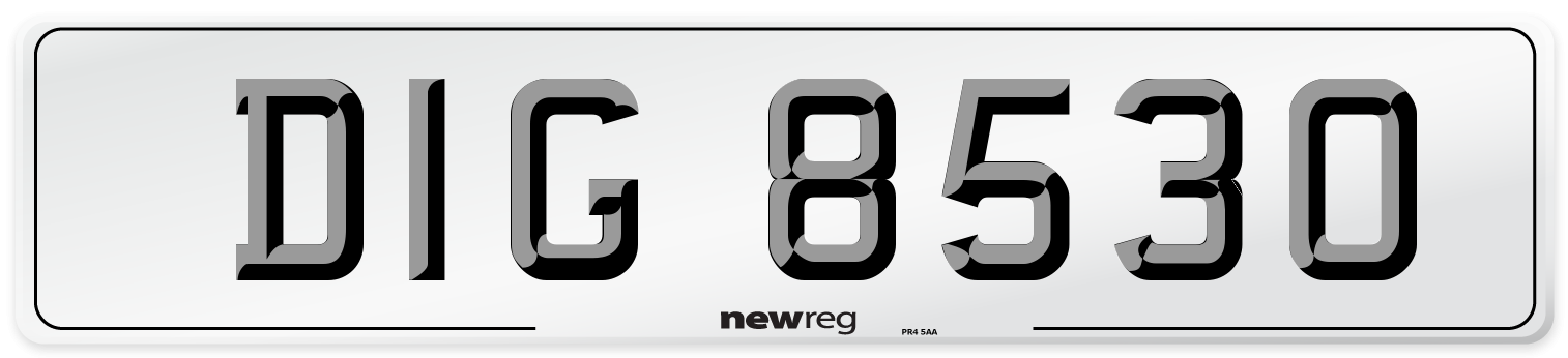 DIG 8530 Front Number Plate