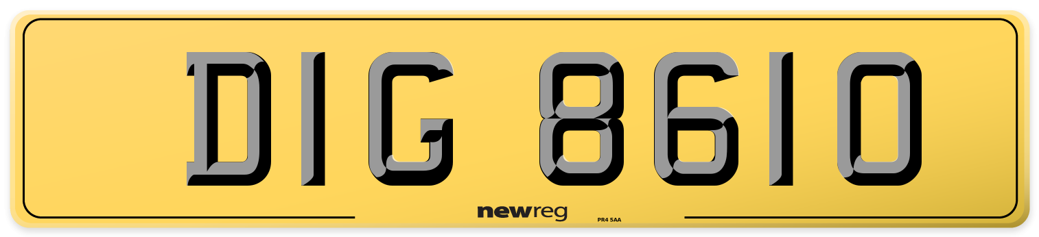 DIG 8610 Rear Number Plate