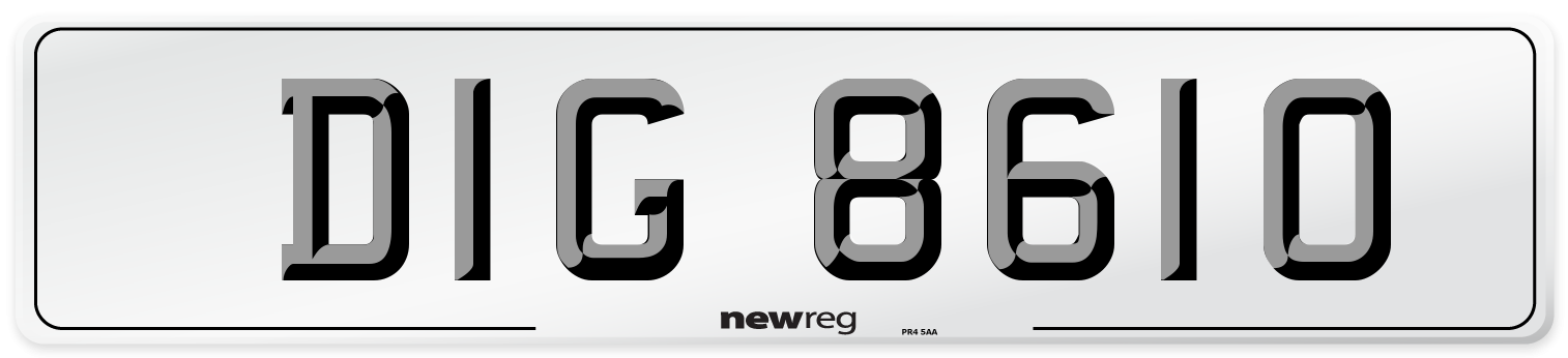 DIG 8610 Front Number Plate