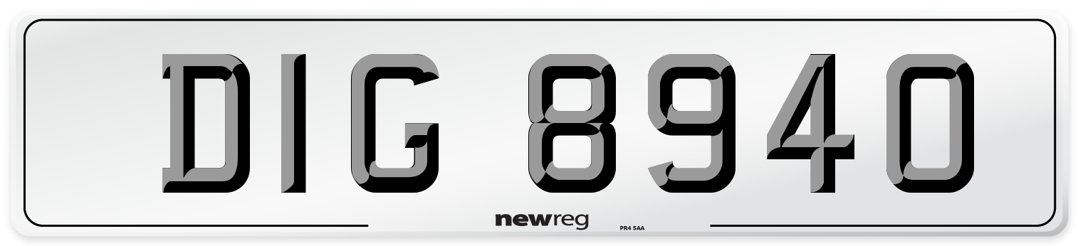 DIG 8940 Front Number Plate