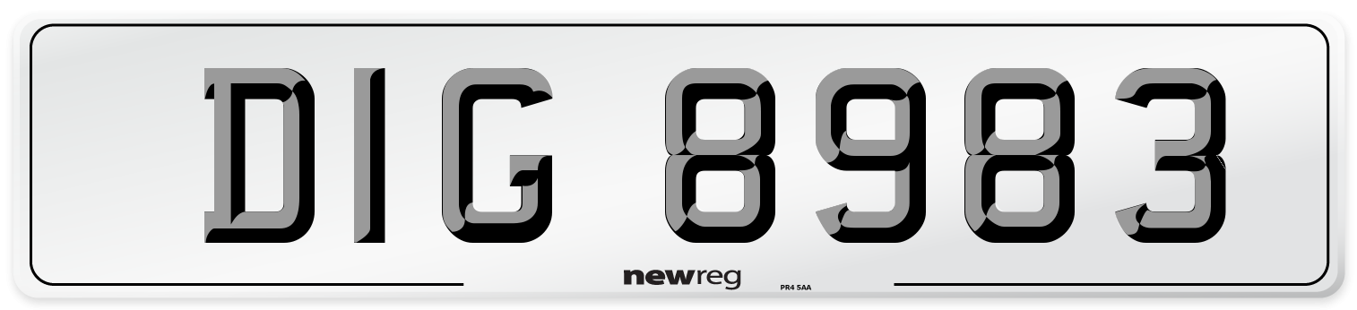 DIG 8983 Front Number Plate