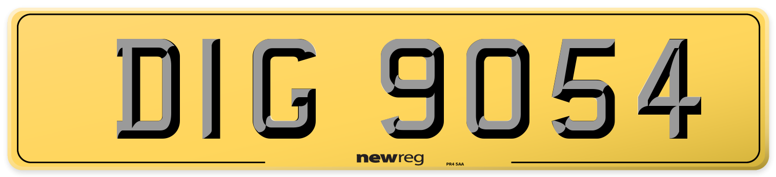 DIG 9054 Rear Number Plate