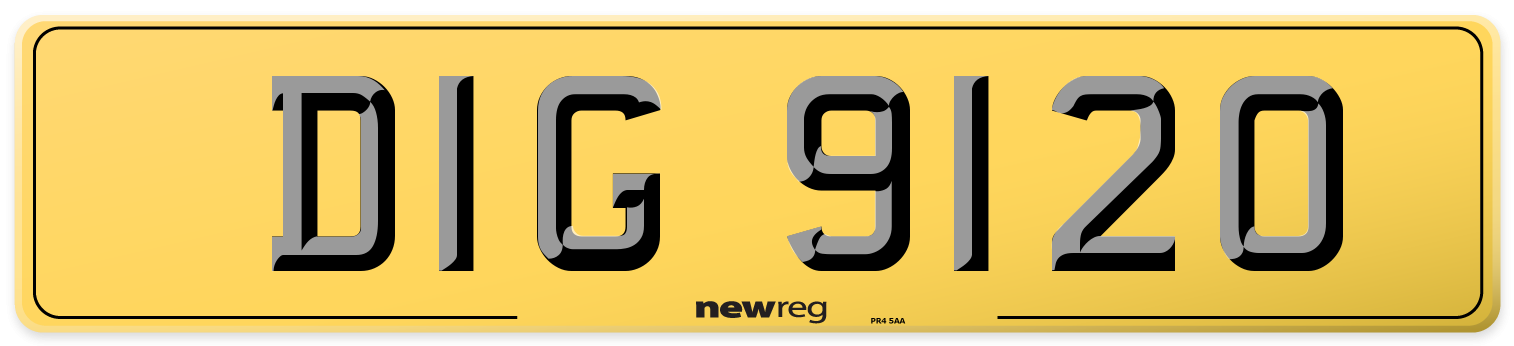 DIG 9120 Rear Number Plate
