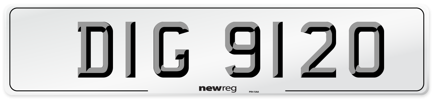 DIG 9120 Front Number Plate