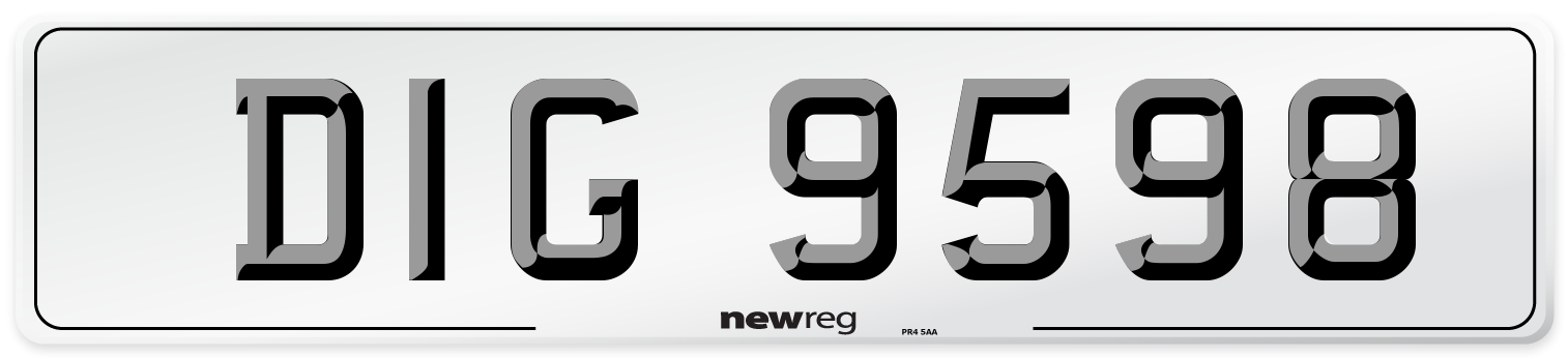 DIG 9598 Front Number Plate