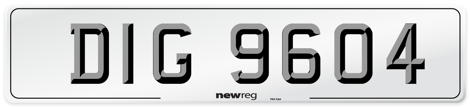 DIG 9604 Front Number Plate