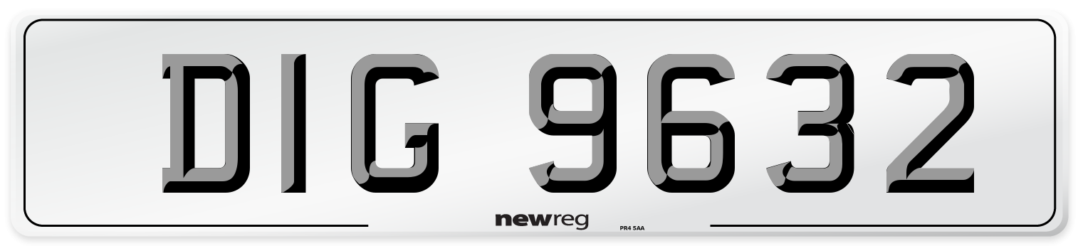 DIG 9632 Front Number Plate