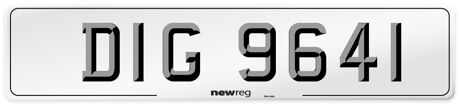 DIG 9641 Front Number Plate