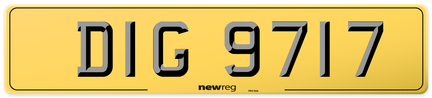 DIG 9717 Rear Number Plate