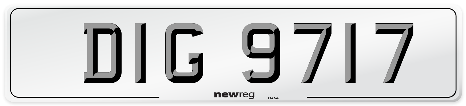 DIG 9717 Front Number Plate