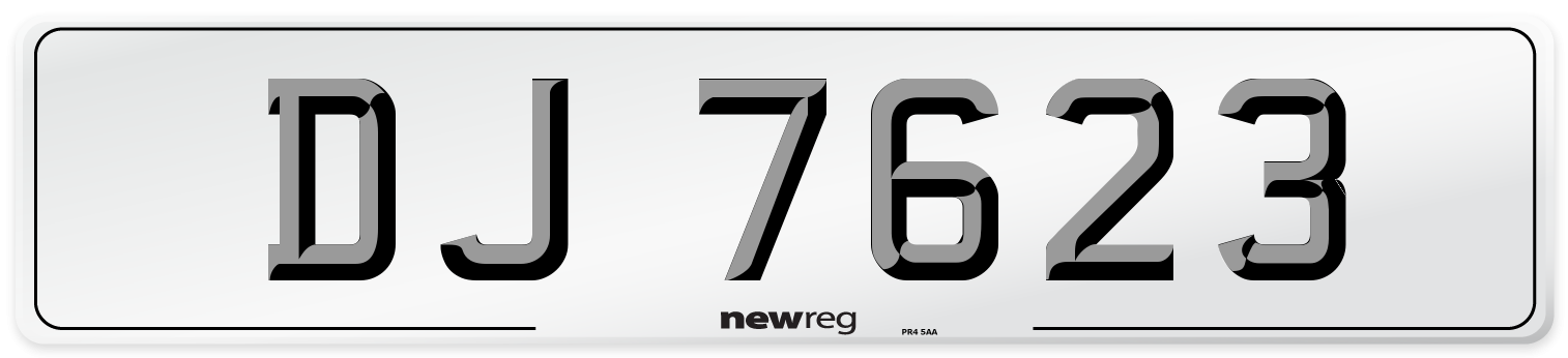 DJ 7623 Front Number Plate