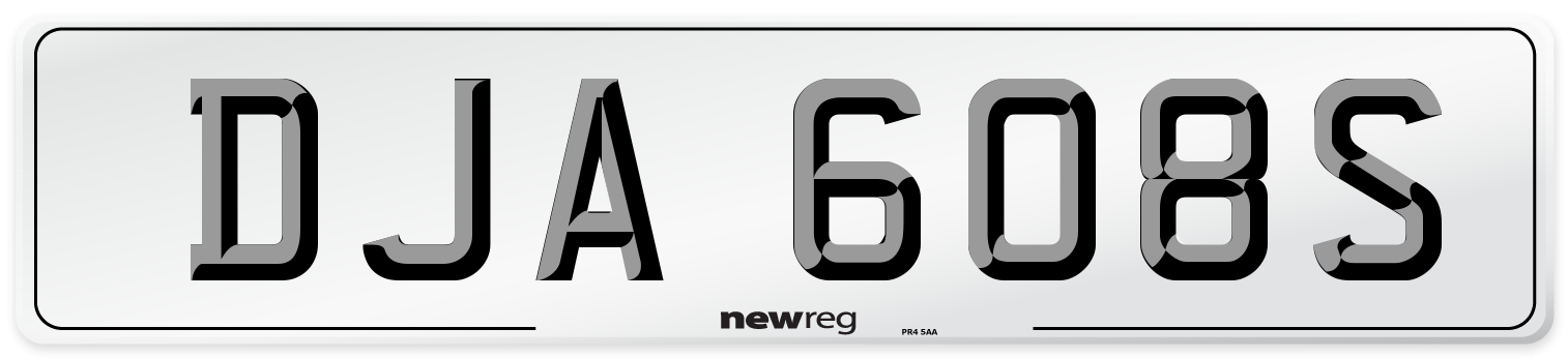 DJA 608S Front Number Plate