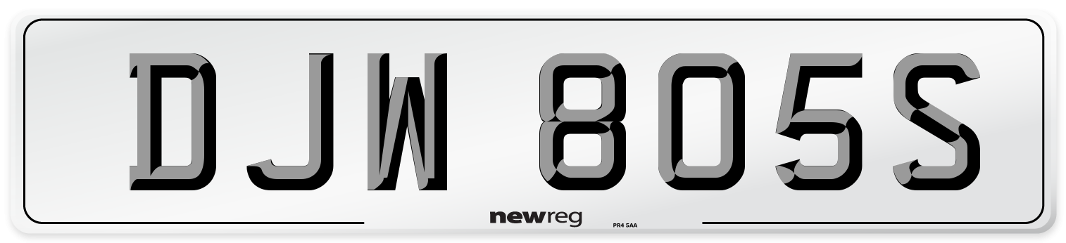 DJW 805S Front Number Plate