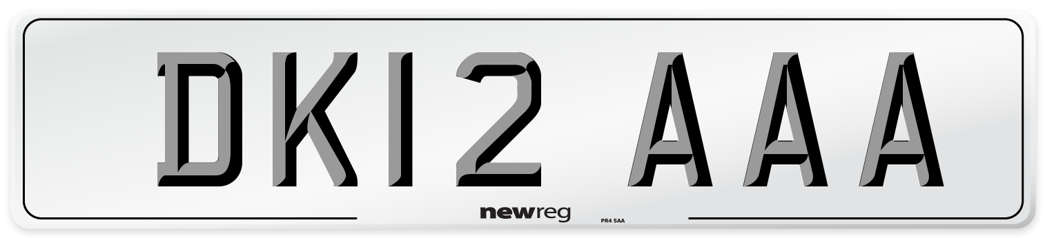 DK12 AAA Front Number Plate