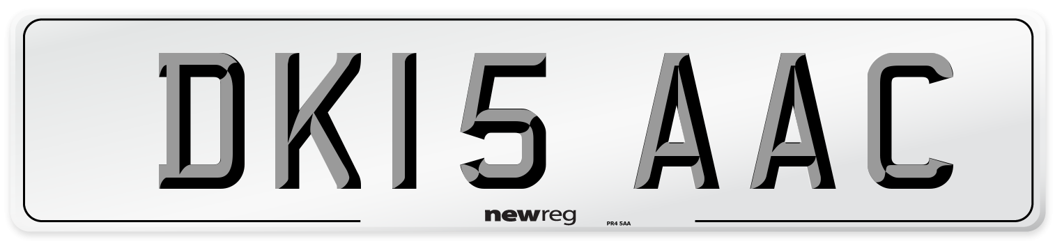 DK15 AAC Front Number Plate