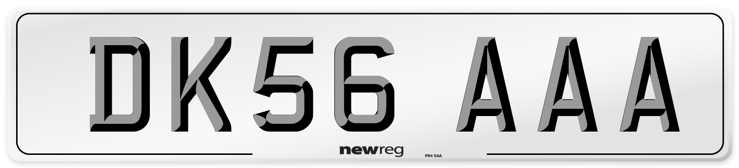 DK56 AAA Front Number Plate