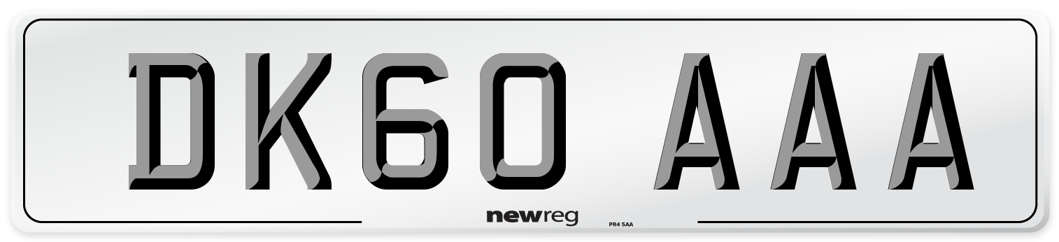 DK60 AAA Front Number Plate