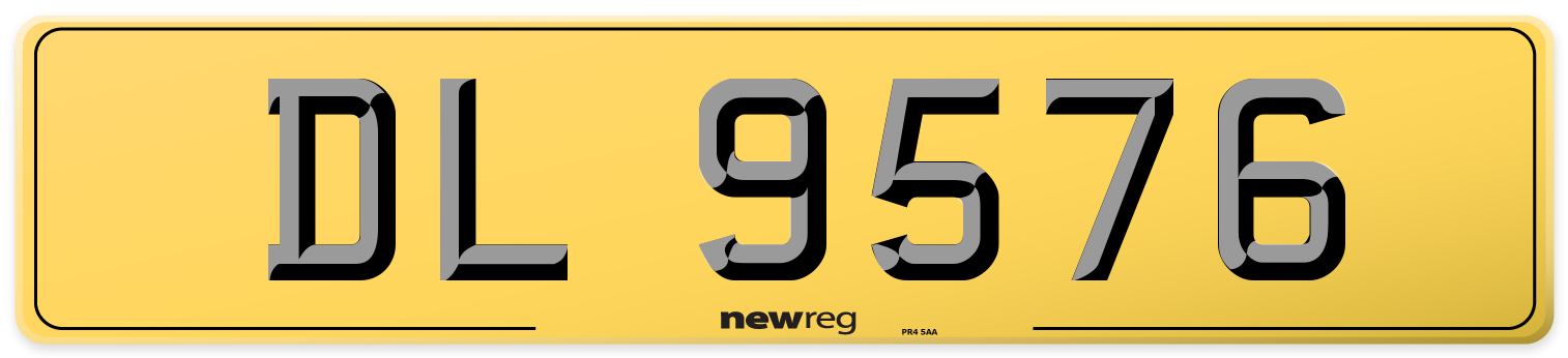 DL 9576 Rear Number Plate