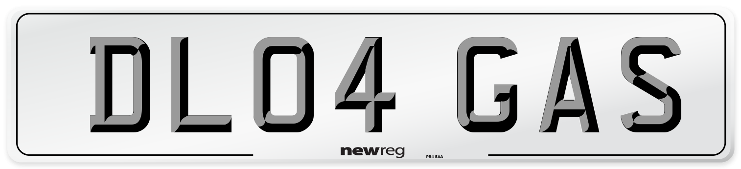 DL04 GAS Front Number Plate