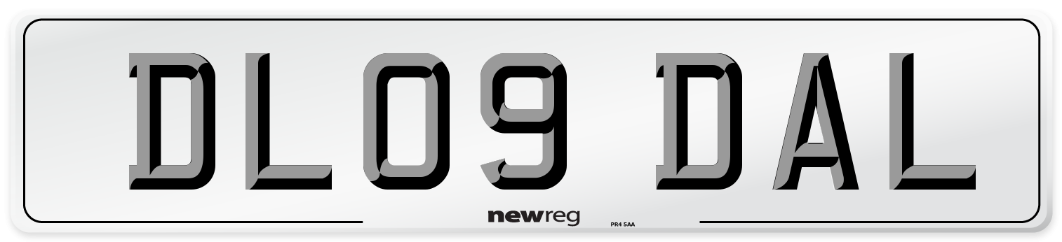 DL09 DAL Front Number Plate