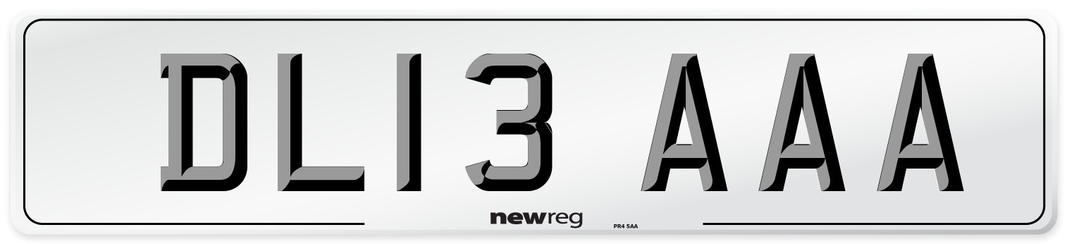 DL13 AAA Front Number Plate