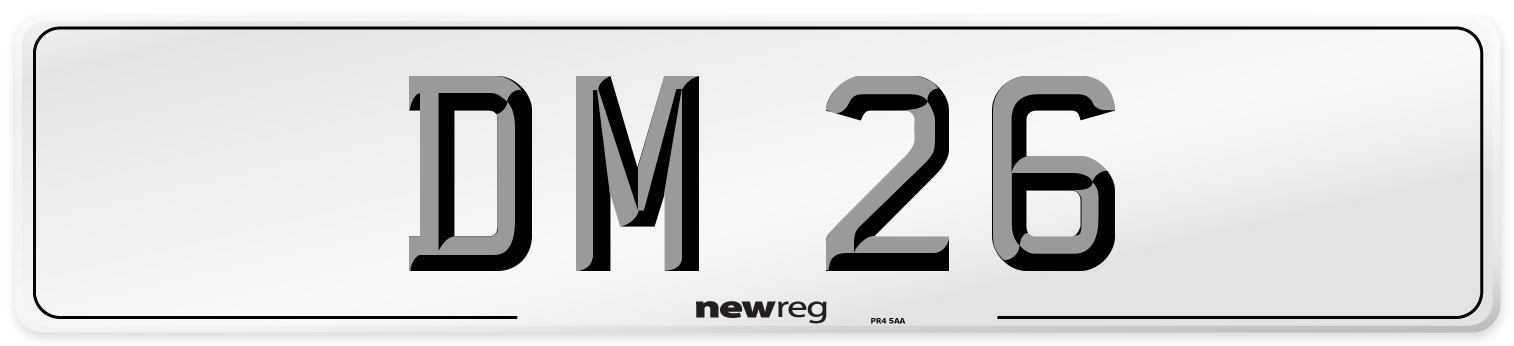 DM 26 Front Number Plate