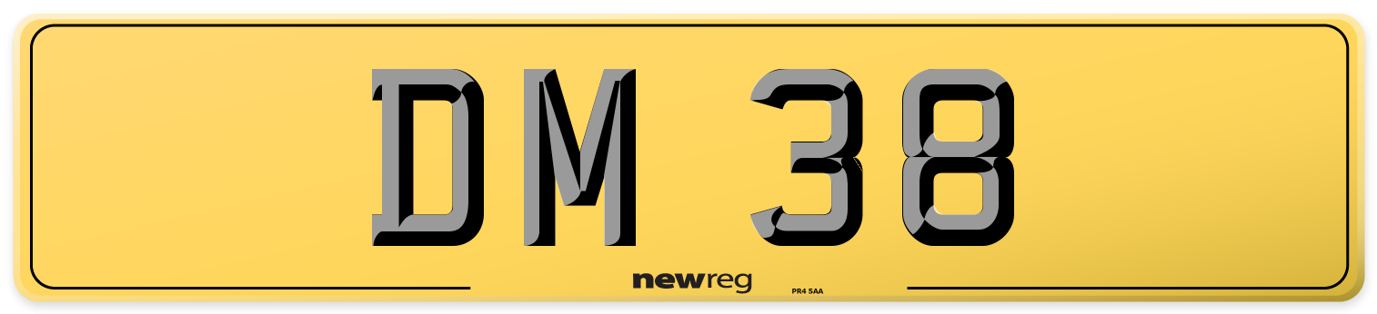 DM 38 Rear Number Plate