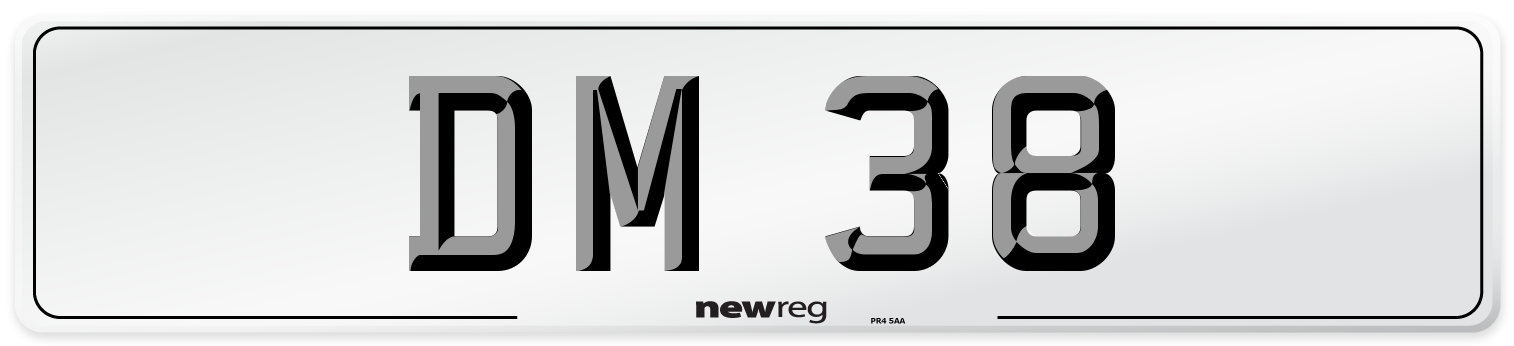 DM 38 Front Number Plate
