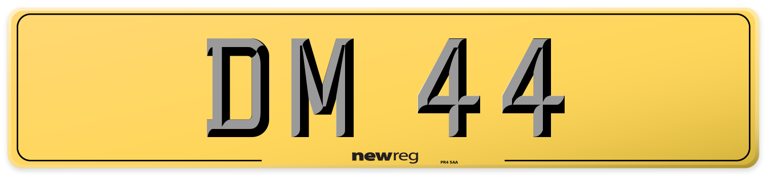 DM 44 Rear Number Plate