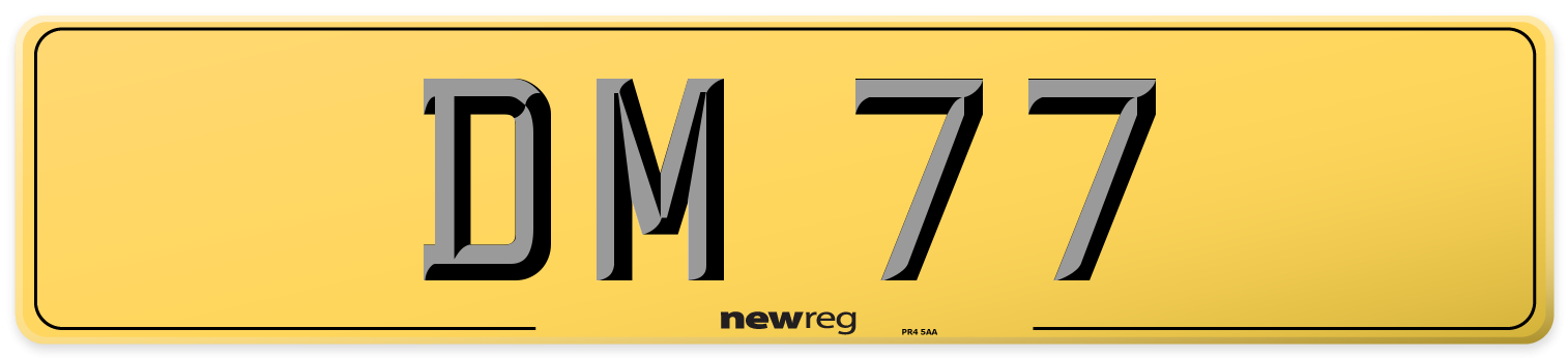 DM 77 Rear Number Plate
