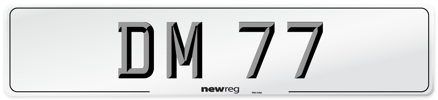 DM 77 Front Number Plate