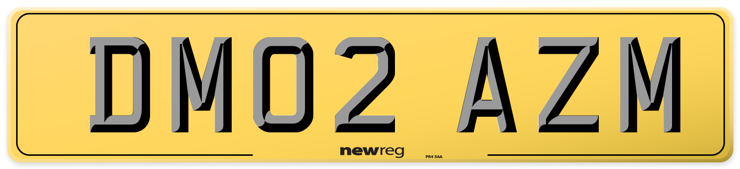 DM02 AZM Rear Number Plate