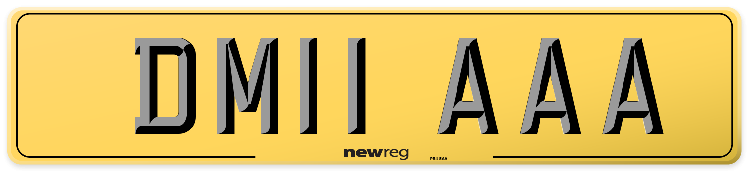DM11 AAA Rear Number Plate