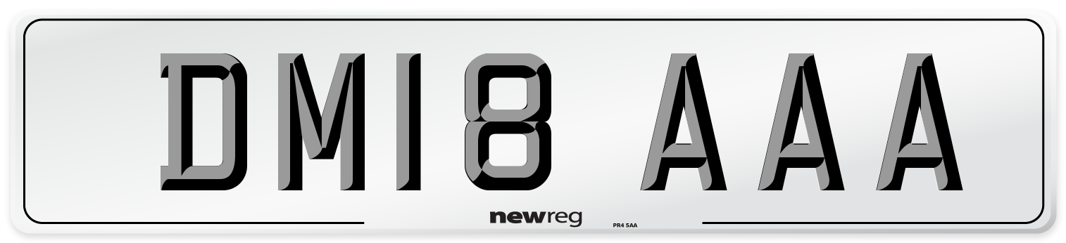 DM18 AAA Front Number Plate