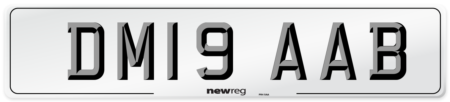 DM19 AAB Front Number Plate