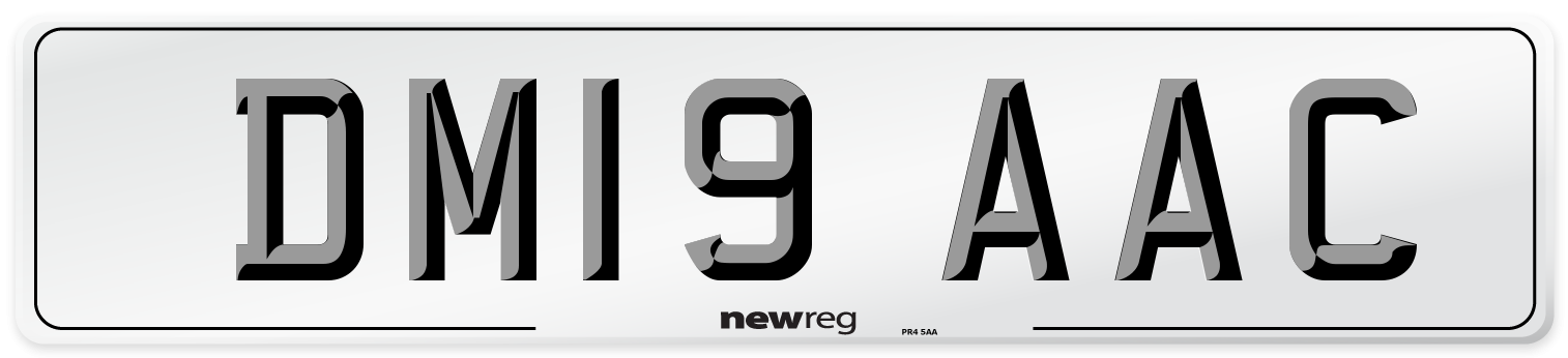 DM19 AAC Front Number Plate