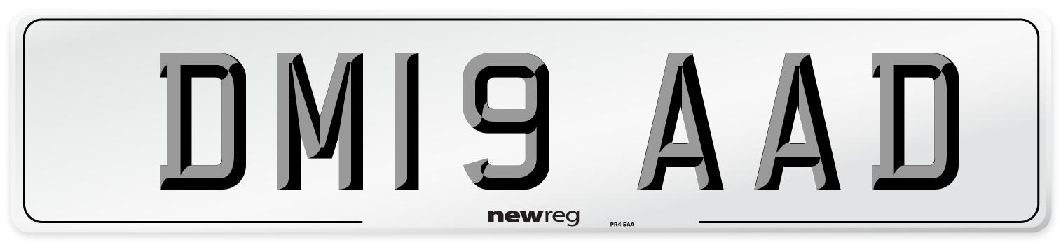 DM19 AAD Front Number Plate