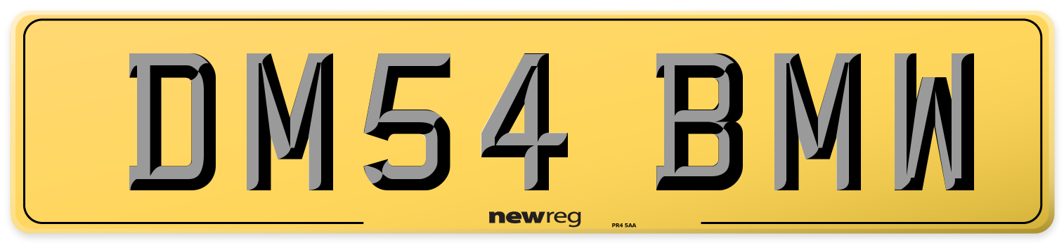 DM54 BMW Rear Number Plate