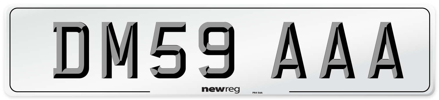 DM59 AAA Front Number Plate