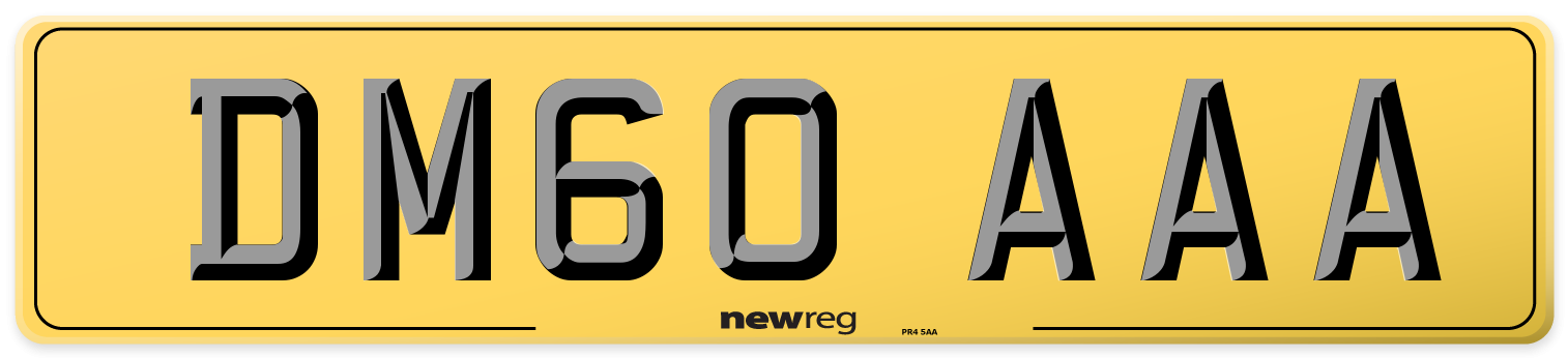 DM60 AAA Rear Number Plate