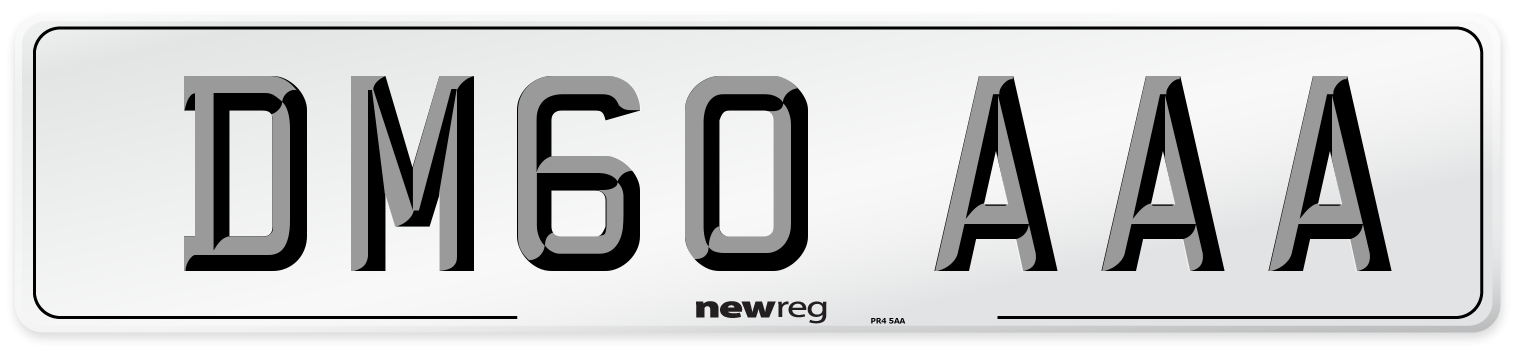 DM60 AAA Front Number Plate