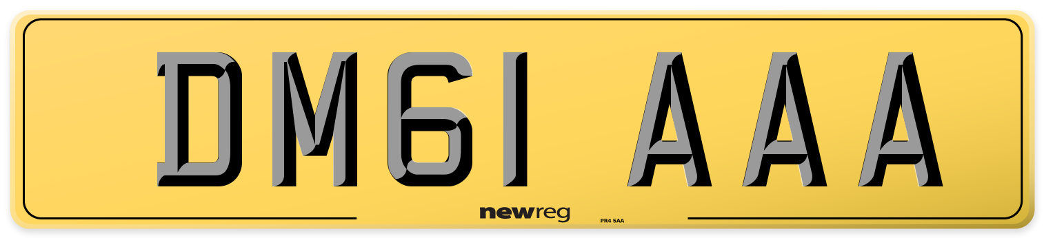 DM61 AAA Rear Number Plate